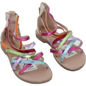 Harper Canyon Rainbow Faux Leather Strappy Gladiator Sandals Big Kid Size 2